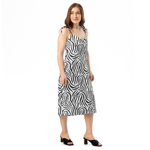 Zebra Print Midi – Heavy Polyester Chiffon - Dipaliz - Dresses - Xs