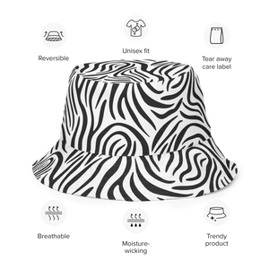 Zebra Reversible Bucket Hat - Breathable Streetwear - Dipaliz - Hats