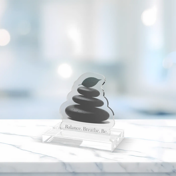 Zen Stone Acrylic Standee – Custom Cut Desk Decor - one Size - Home