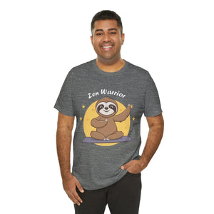 Zen Warrior Sloth Short Sleeve Tee - Yoga Unisex Jersey - Dipaliz - T-shirts