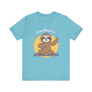 Zen Warrior Sloth Short Sleeve Tee - Yoga Unisex Jersey - Dipaliz - T-shirts