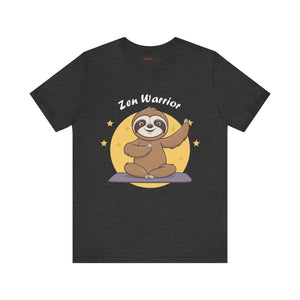 Zen Warrior Sloth Short Sleeve Tee - Yoga Unisex Jersey - Dipaliz - T-shirts