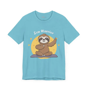 Zen Warrior Sloth Short Sleeve Tee - Yoga Unisex Jersey - Dipaliz - T-shirts