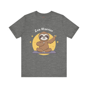 Zen Warrior Sloth Short Sleeve Tee - Yoga Unisex Jersey - Dipaliz - T-shirts