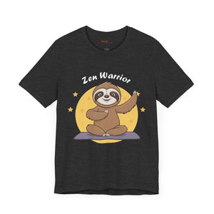 Zen Warrior Sloth Short Sleeve Tee - Yoga Unisex Jersey - Dipaliz - T-shirts