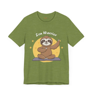 Zen Warrior Sloth Short Sleeve Tee - Yoga Unisex Jersey - Dipaliz - T-shirts
