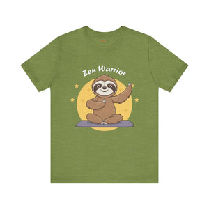 Zen Warrior Sloth Short Sleeve Tee - Yoga Unisex Jersey - Dipaliz - T-shirts