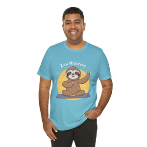 Zen Warrior Sloth Short Sleeve Tee - Yoga Unisex Jersey - Dipaliz - T-shirts