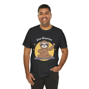 Zen Warrior Sloth Yoga Unisex Jersey Short Sleeve Tee - Dipaliz - Dark Grey Heather / s - T-shirts
