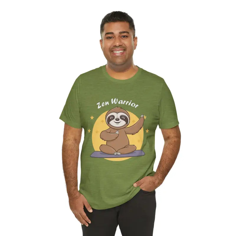 Unleash your Zen with the Warrior Sloth Yoga Tee - Heather Green / s T-shirt