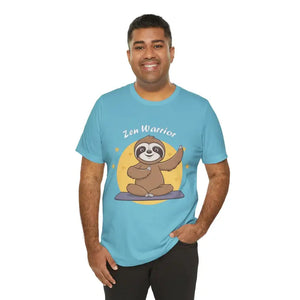 Zen Warrior Sloth Yoga Unisex Jersey Short Sleeve Tee - Dipaliz - Turquoise / s - T-shirts
