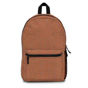 Trendy Orange Zig Zag Backpack - Durable Spun Polyester - Dipaliz - Backpacks