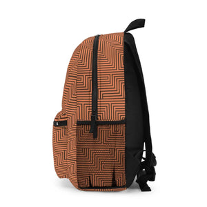 Trendy Orange Zig Zag Backpack - Durable Spun Polyester - Dipaliz - Backpacks