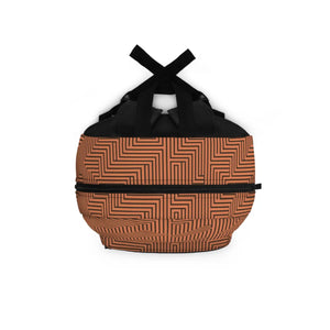 Trendy Orange Zig Zag Backpack - Durable Spun Polyester - Dipaliz - Backpacks