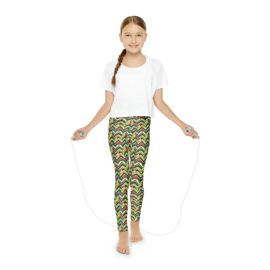 Vibrant Zigzag Leggings for Kids - Colorful & Fun! - 11/12 Years Clothes