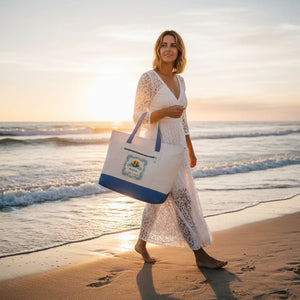 Custom Zippered Canvas Tote - Floral Wedding Shopper - Dipaliz - Bags