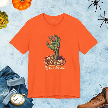 Zombie Hand Pizza Tee: Unleash the Undying Flavor! - Orange / s T-shirt