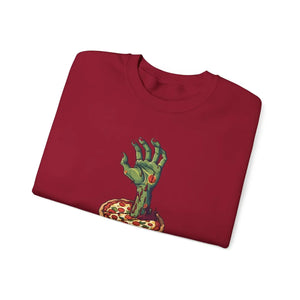 Spooky Zombie Hand Pizza Sweatshirt - Heavy Blend - Dipaliz - Sweatshirts