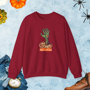 Spooky Zombie Hand Pizza Sweatshirt - Heavy Blend - Dipaliz - Sweatshirts