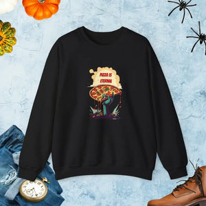 Zombie Pizza Sweatshirt Heavy Blend Crewneck Halloween - Dipaliz - Black / s - Sweatshirts