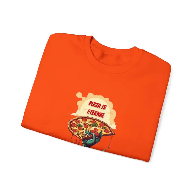 Zombie with Pizza Unisex Heavy Blend Crewneck: and Comfy - Sweatshirt