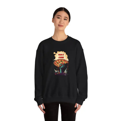 Zombie with Pizza Unisex Heavy Blend Crewneck: and Comfy - Sweatshirt