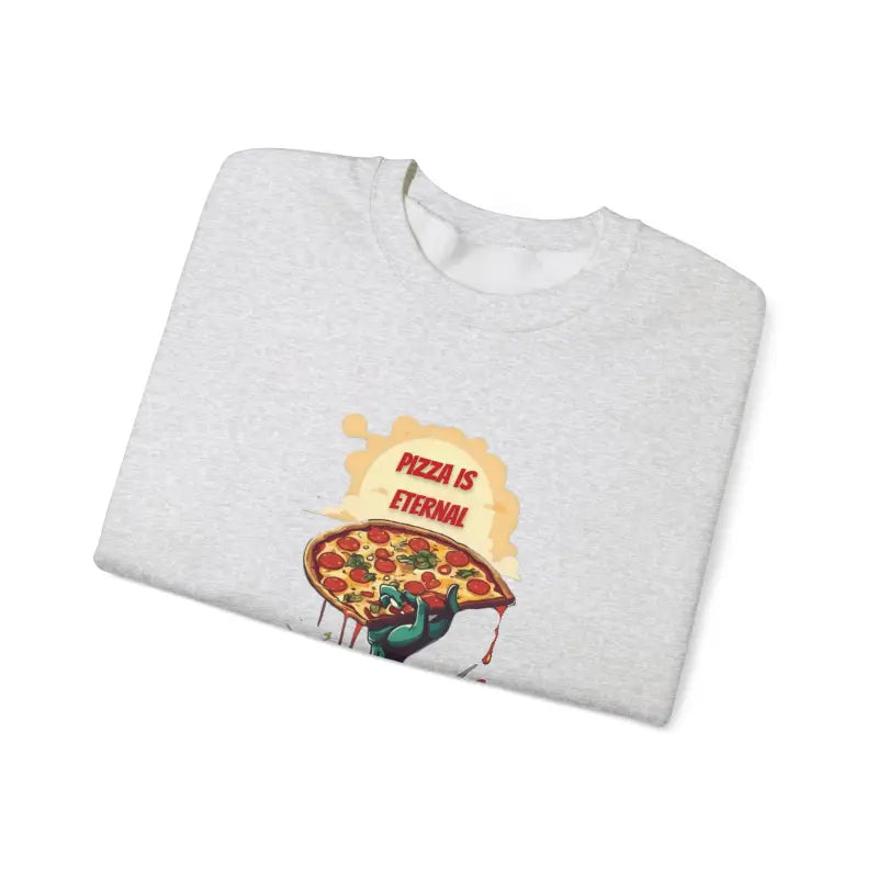 Zombie with Pizza Unisex Heavy Blend Crewneck: and Comfy - Sweatshirt