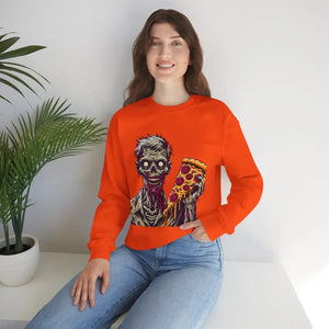 Zombie Pizza Unisex Heavy Blend Crewneck Sweatshirt - Dipaliz - Sweatshirts