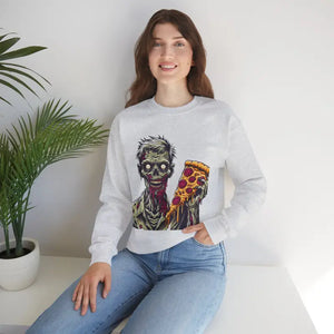 Zombie Pizza Unisex Heavy Blend Crewneck Sweatshirt - Dipaliz - Sweatshirts