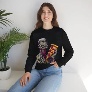 Zombie Pizza Unisex Heavy Blend Crewneck Sweatshirt - Dipaliz - Sweatshirts