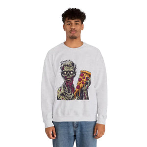 Zombie Pizza Unisex Heavy Blend Crewneck Sweatshirt - Dipaliz - Sweatshirts