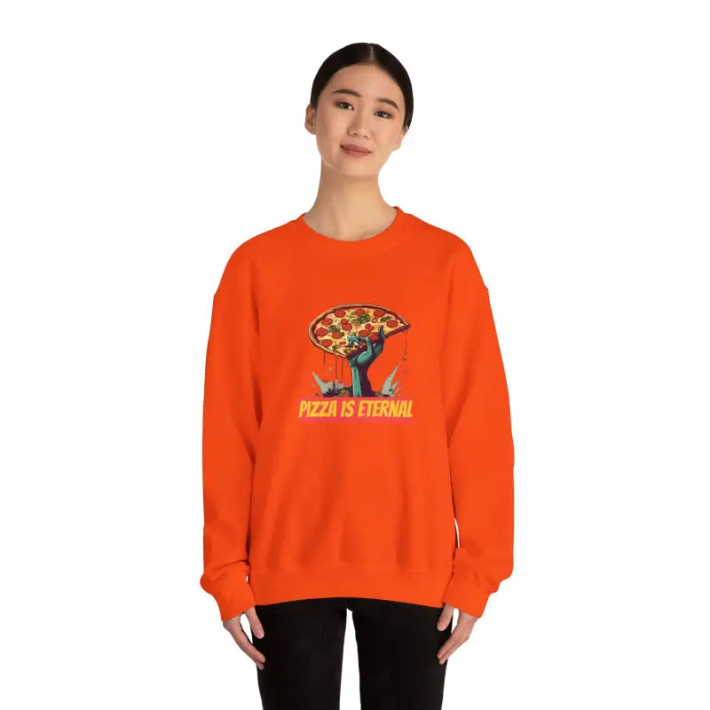 Stay Cozy and Cool with Zombie Pizza Crewneck Sweatshirt