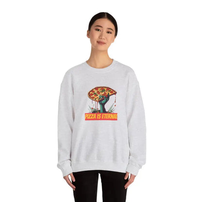 Stay Cozy and Cool with Zombie Pizza Crewneck Sweatshirt