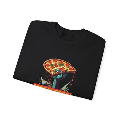 Stay Cozy and Cool with Zombie Pizza Crewneck Sweatshirt