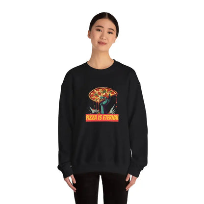 Stay Cozy and Cool with Zombie Pizza Crewneck Sweatshirt