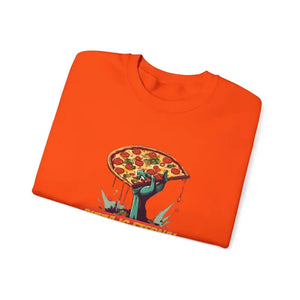 Zombie Pizza Heavy Blend Crewneck Sweatshirt - Cozy Quirky Style - Dipaliz - Sweatshirts